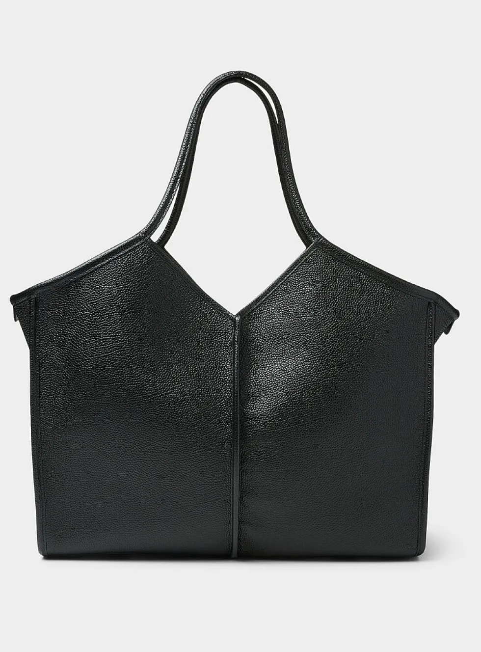 Calella black leather tote bag