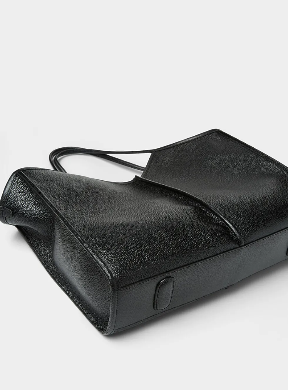 Calella black leather tote bag