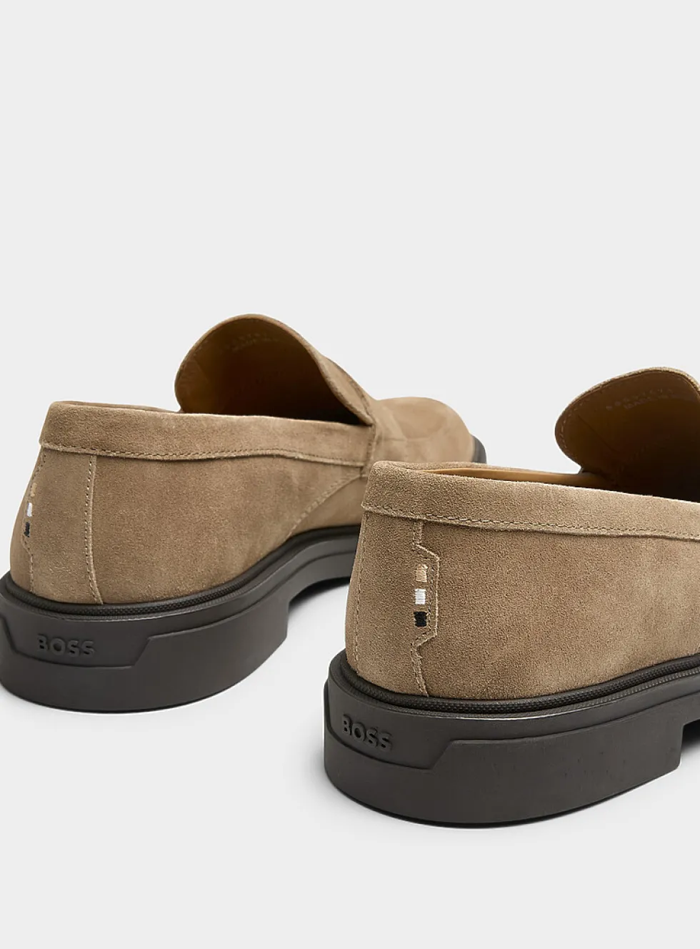 Calev sepia suede penny loafers