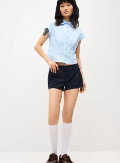 Cap-sleeve fitted shirt
