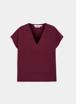 Cap-sleeve flowy blouse