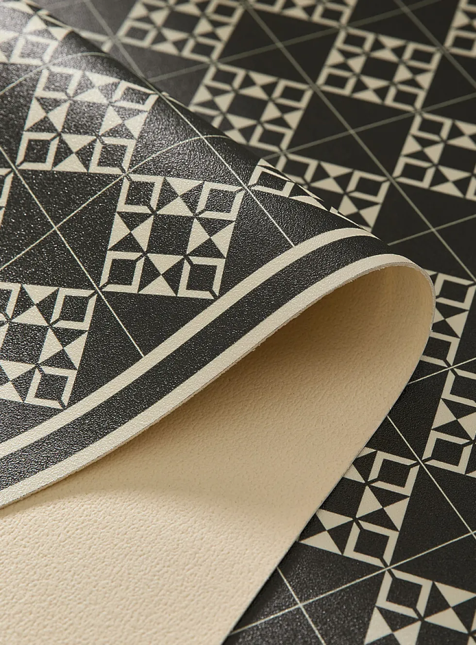 Charcoal tile pattern vinyl mat