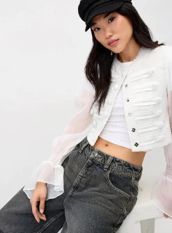 Chiffon sleeves parade blazer