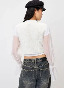 Chiffon sleeves parade blazer