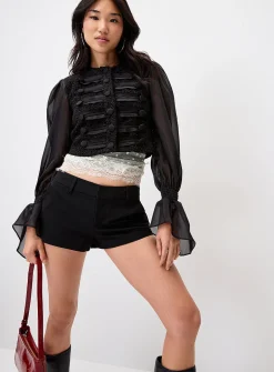 Chiffon sleeves parade blazer