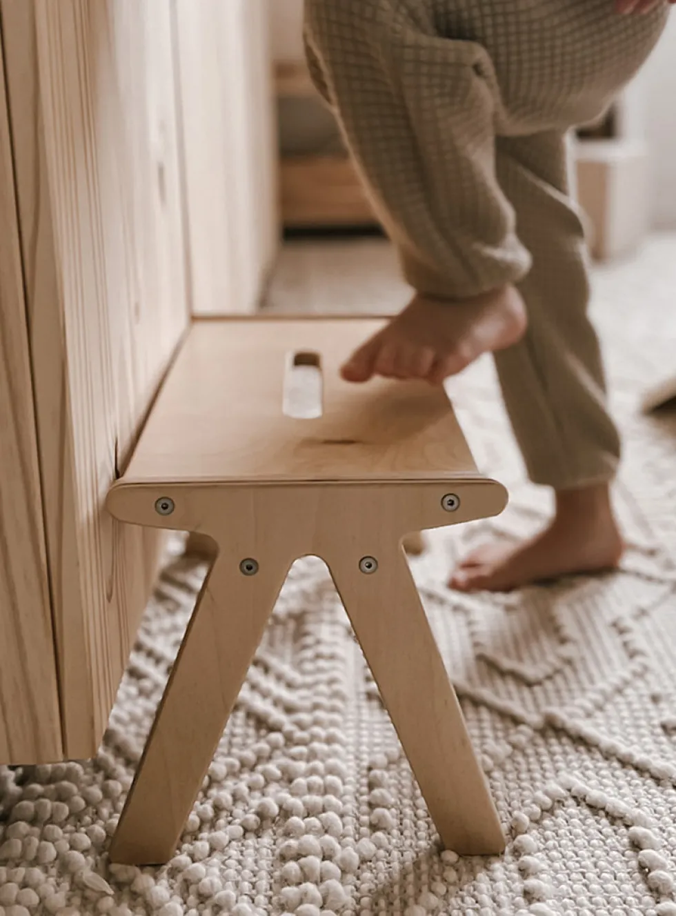 Children's small wooden step stool