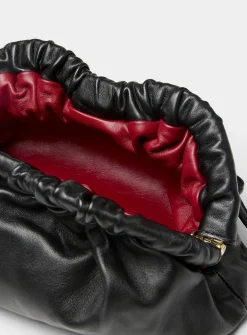 Cloud black leather mini bag