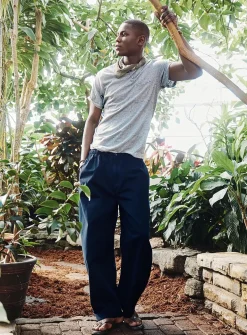 Colourful elastic-waist canvas pant