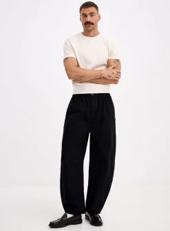 Colourful elastic-waist canvas pant