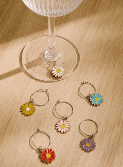 Colourful flowers glass markers