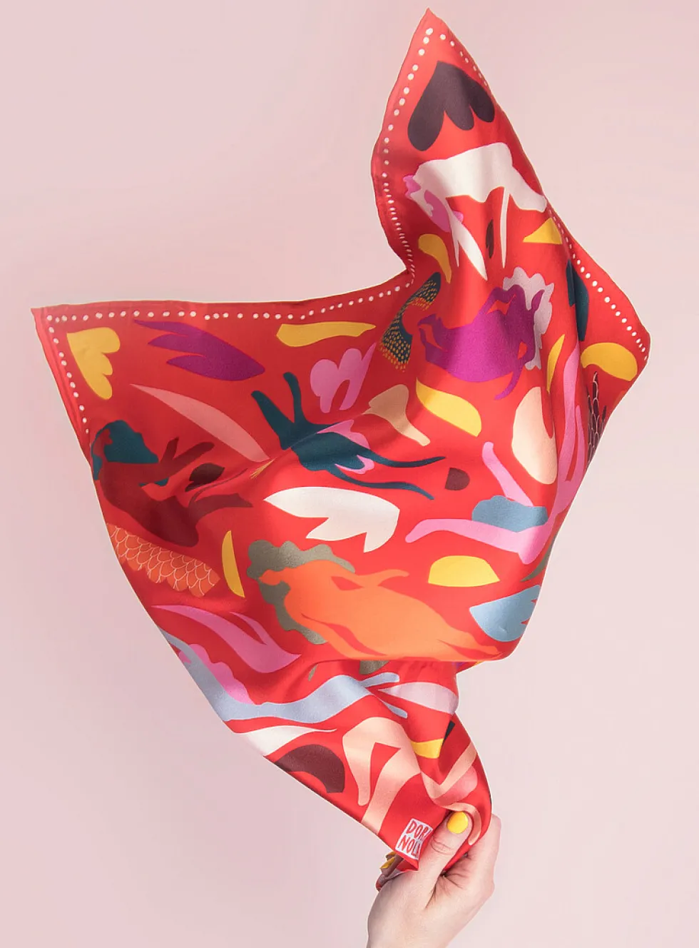 Colourful pure silk scarf