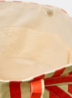 Colourful striped tote