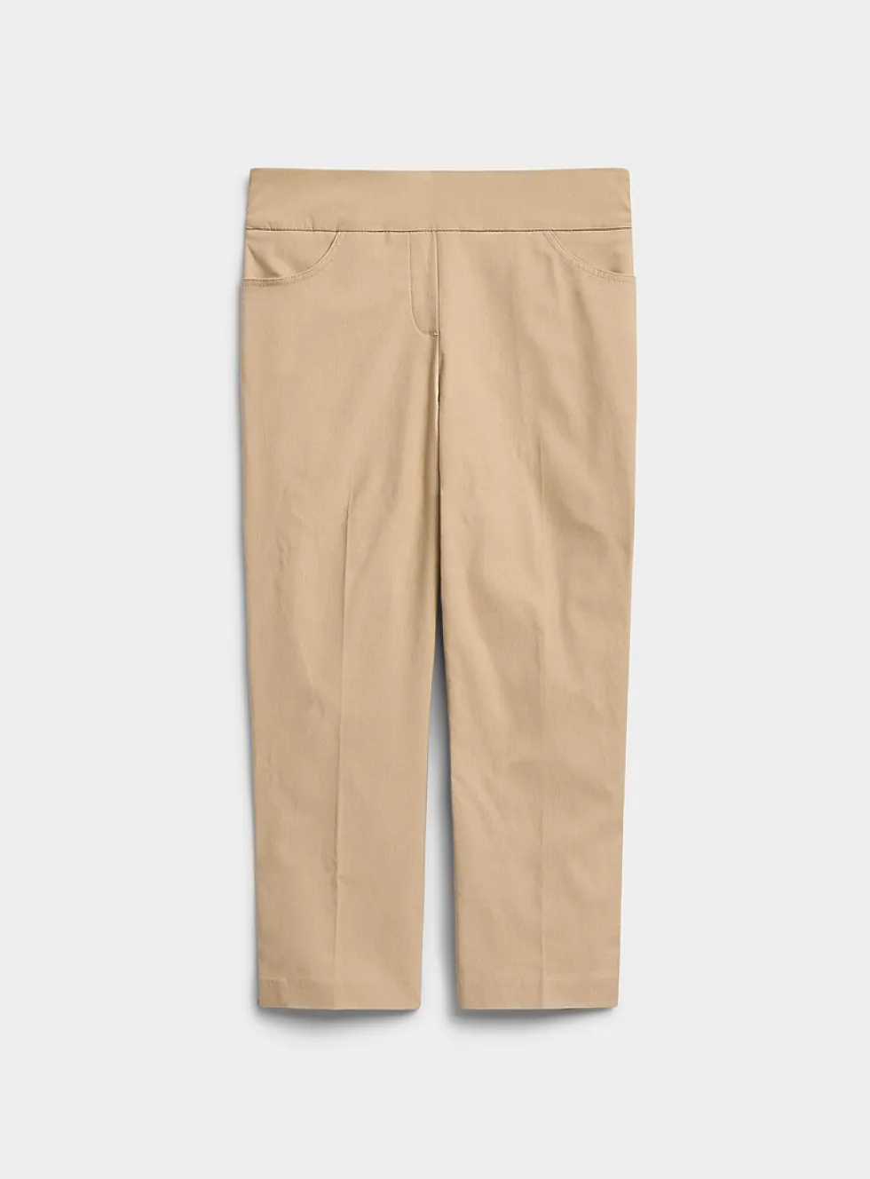 Comfort-waist bengaline capri pant