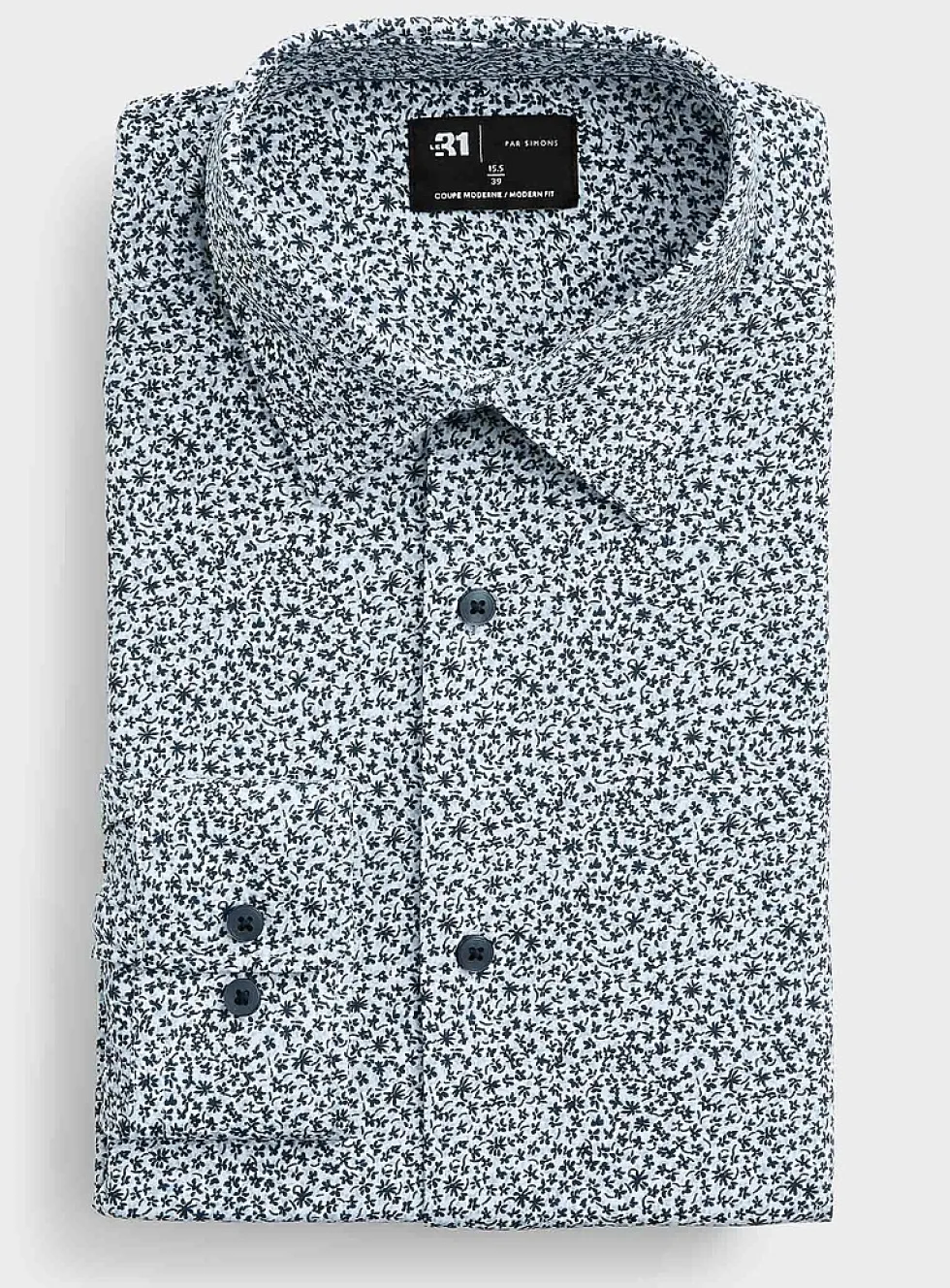 Contrast micro-flower shirt