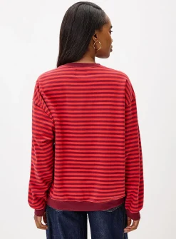 Contrast stripes loose sweater
