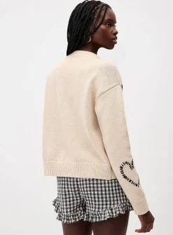 Contrasting hearts cardigan