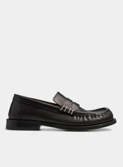 Contrasting stitching penny loafers