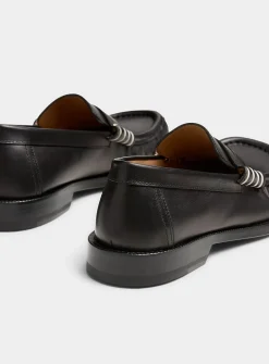 Contrasting stitching penny loafers