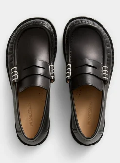 Contrasting stitching penny loafers