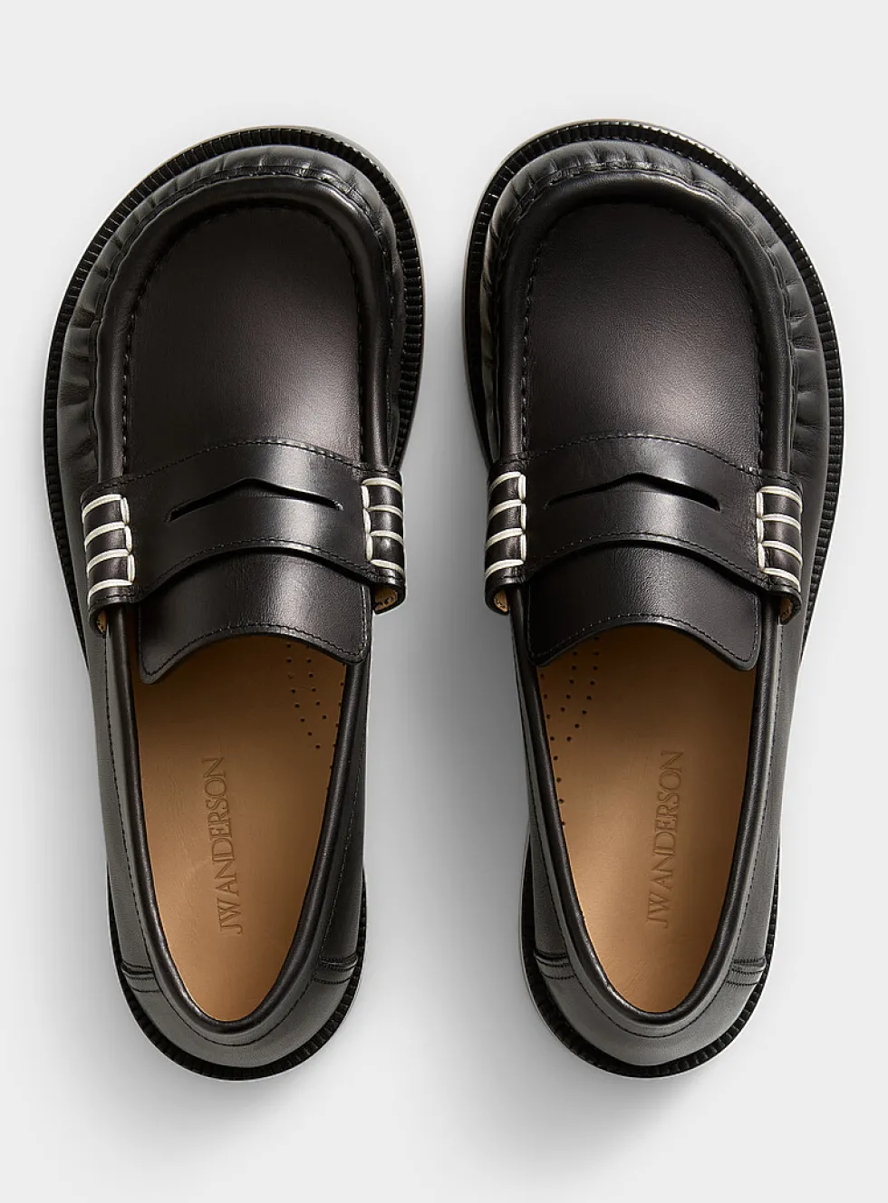 Contrasting stitching penny loafers