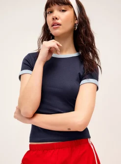 Contrasting trim T-shirt