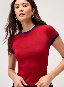 Contrasting trim T-shirt