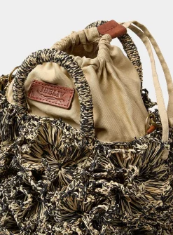 Coral reef small black and beige bag