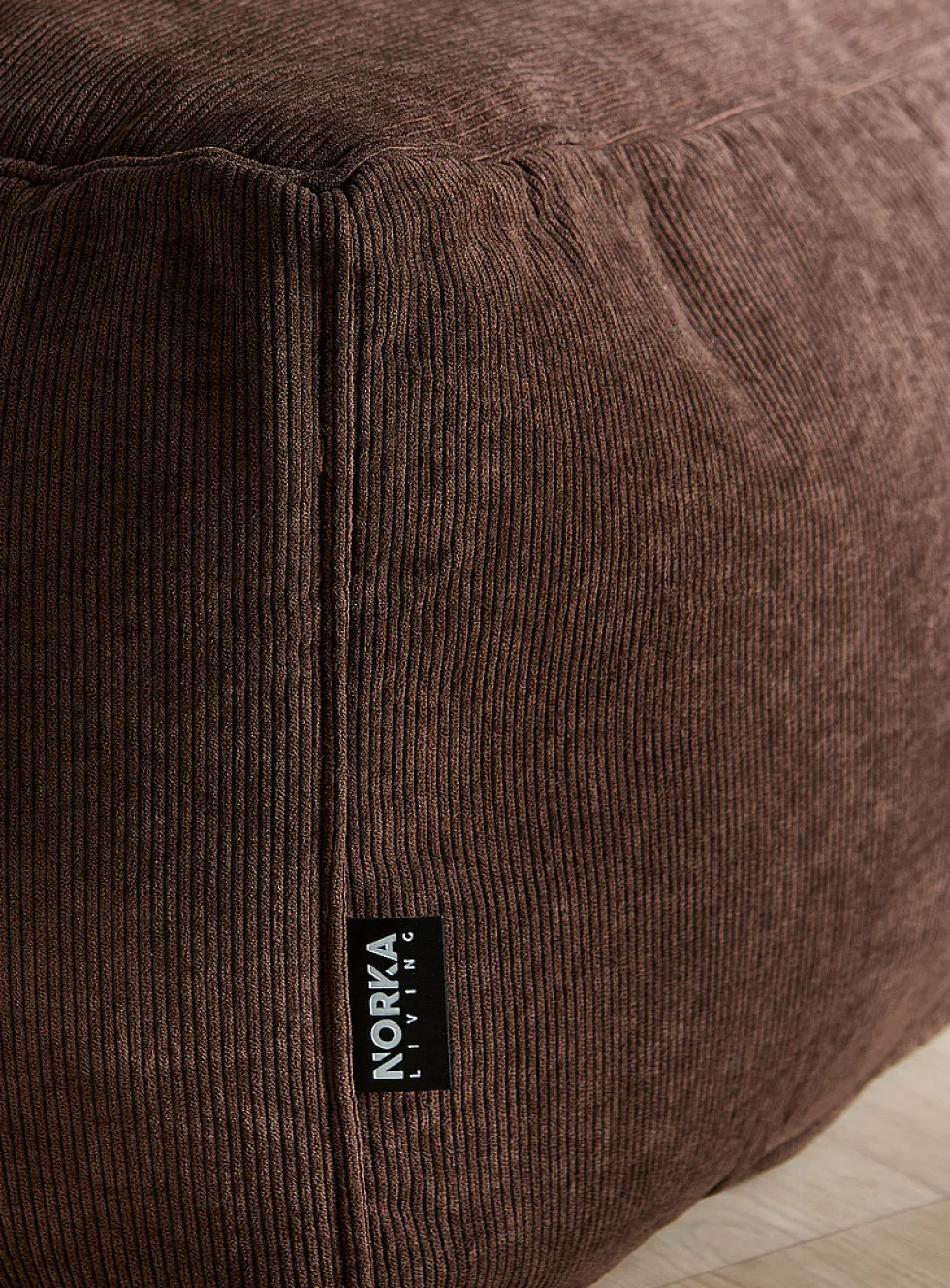 Corduroy oversized square pouf