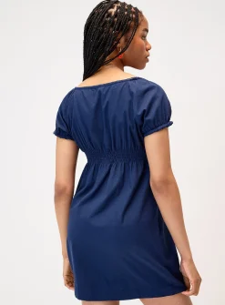 Cotton puff-sleeve dress