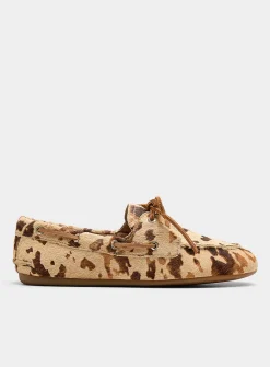 Cow slim boat shoe