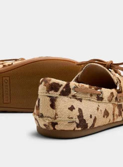 Cow slim boat shoe