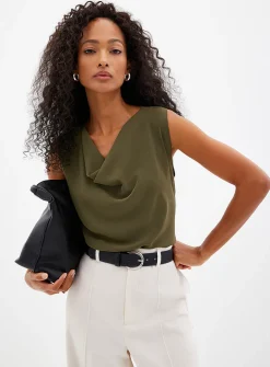 Cowl-neck flowy cami