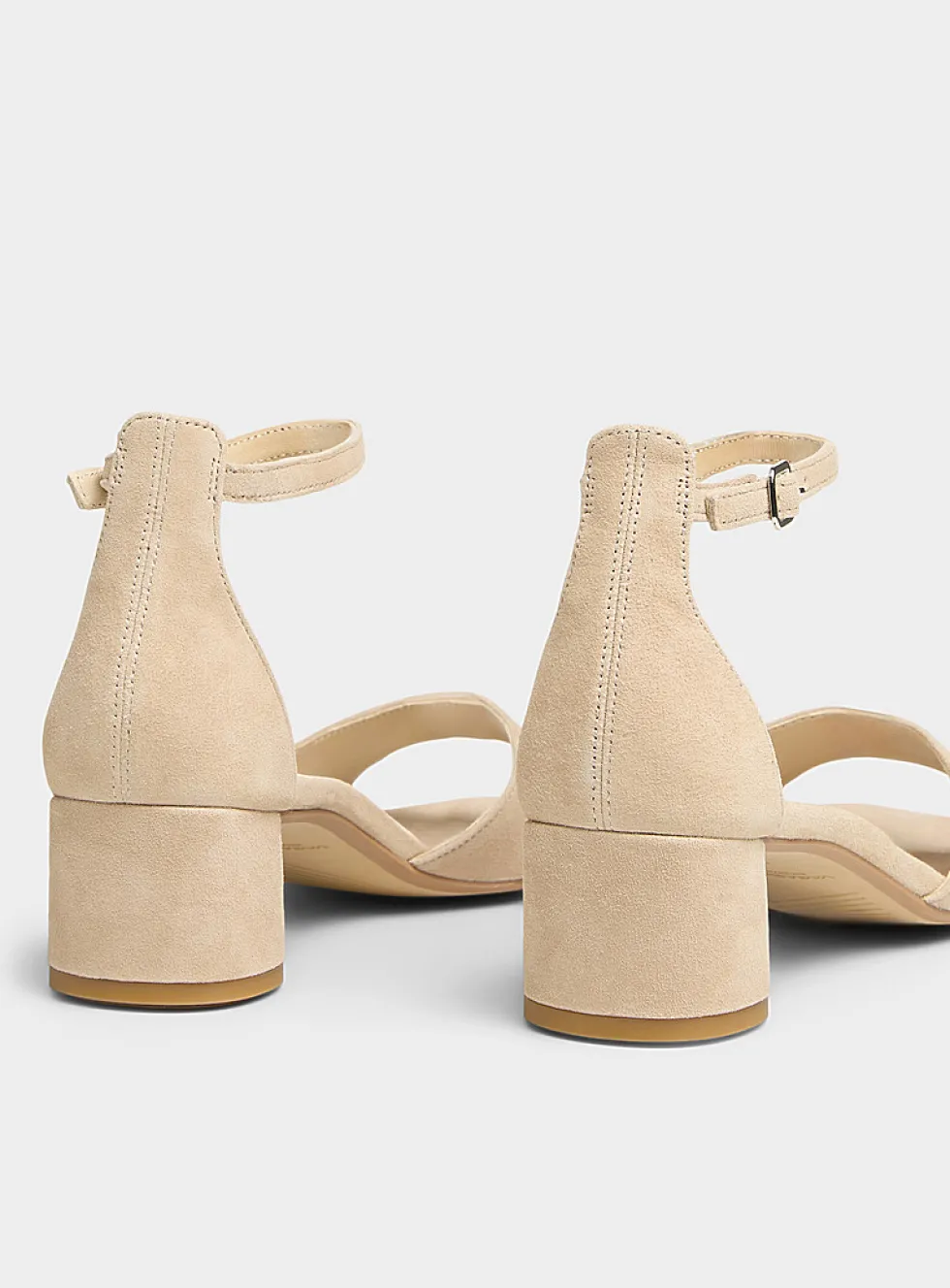 Cream leather Piper block-heel sandal