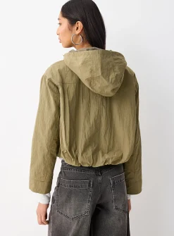 Crinkle effect cropped jacket
