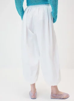 Crinkled fabric barrel-leg jogger