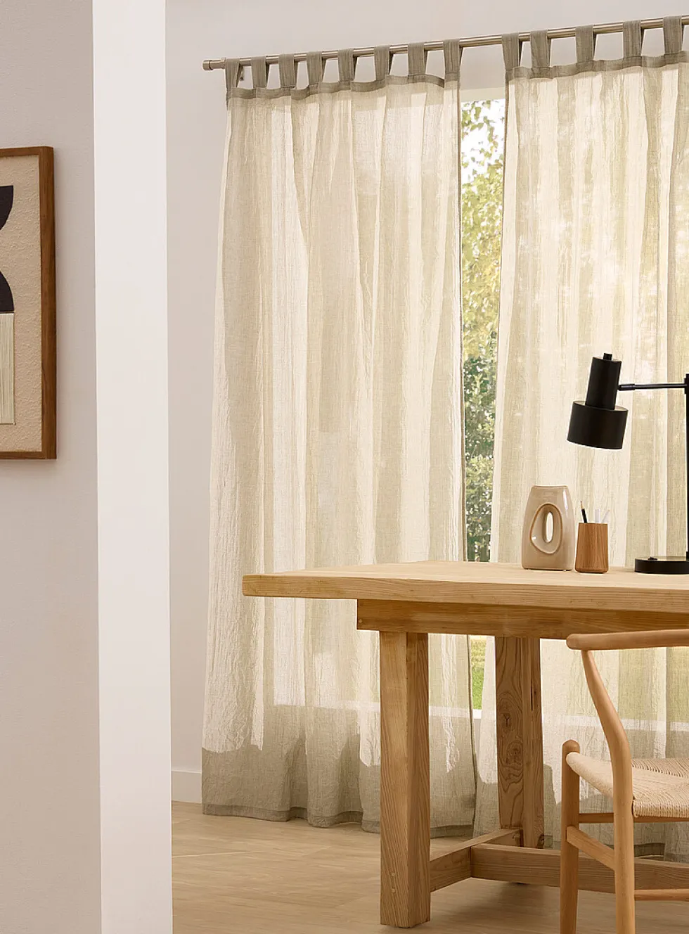 Crinkled texture sheer curtain