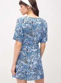 Crinkled wrap-style minidress