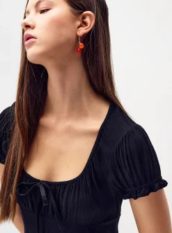 Crinkled-finish maxi dress