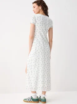 Crinkled-finish maxi dress