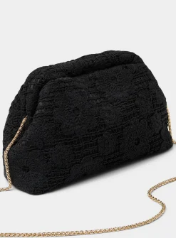 Crocheted-flower evening bag