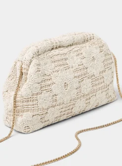 Crocheted-flower evening bag