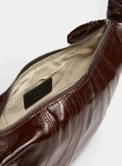 Croissant coated fabric small bag