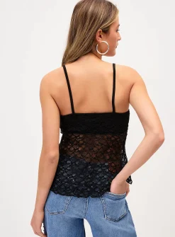 Cropped lace fly-away cami