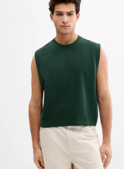 Cropped ribbed muscle tee