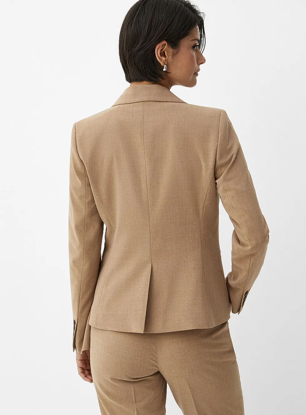 Cropped single-button stretch blazer