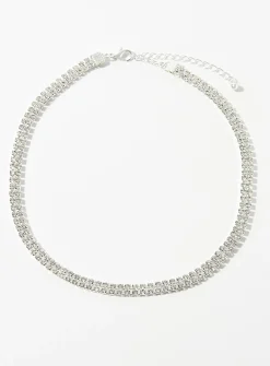 Crystal double-row choker