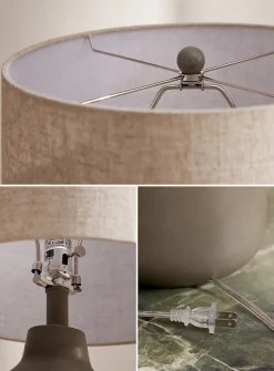 Curved concrete table lamp