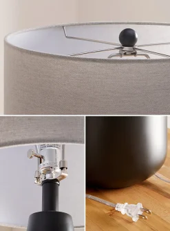 Curved concrete table lamp