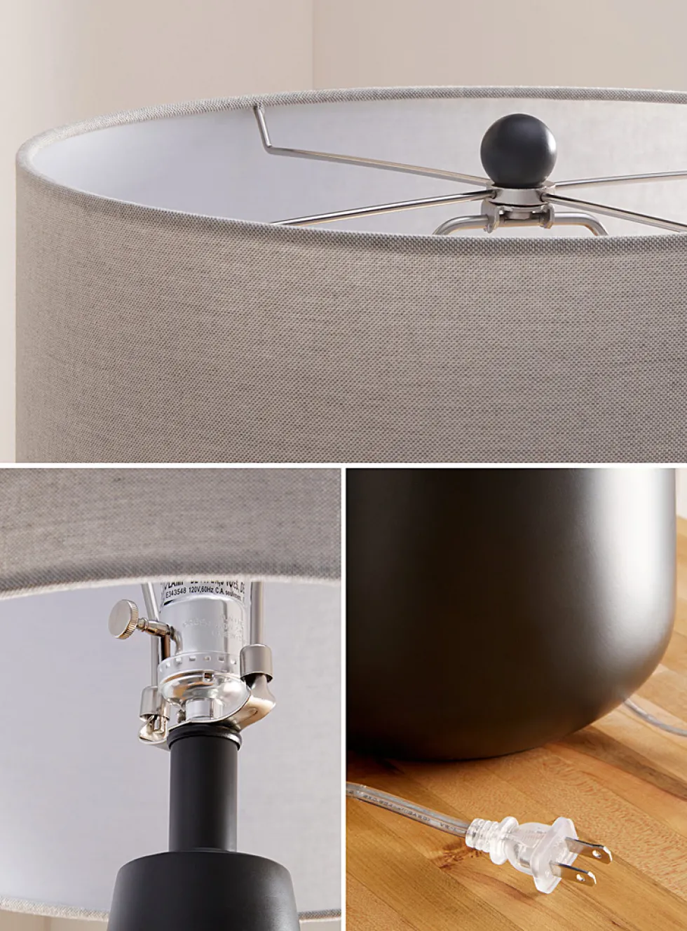 Curved concrete table lamp