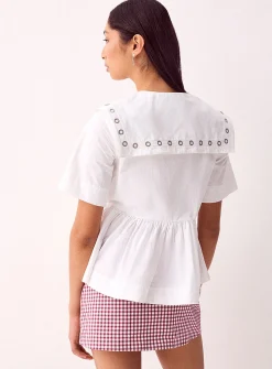 Cyrus peplum-waist blouse